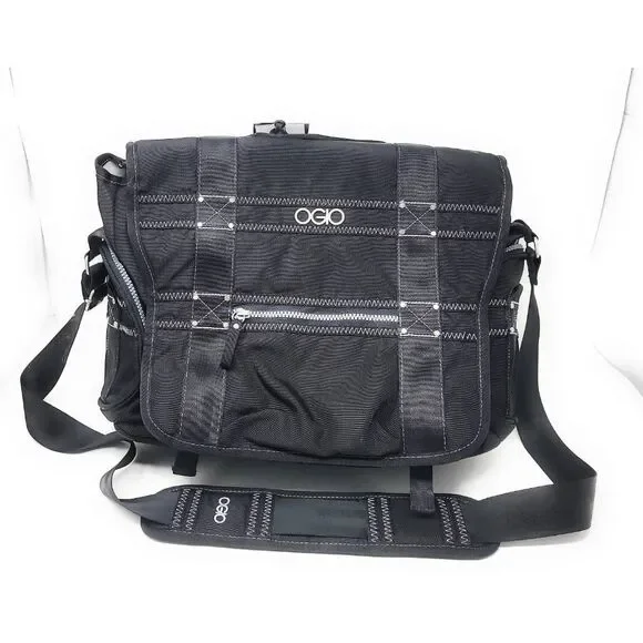 OGIO Monaco Laptop Notebook Messenger Shoulder Bag Black Padded Zip Pockets New - Picture 2 of 9